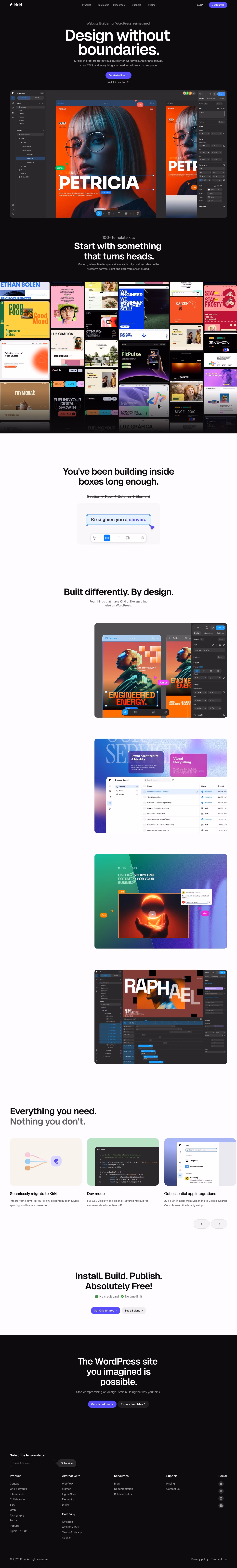 Kirki full landing page screenshot (desktop)