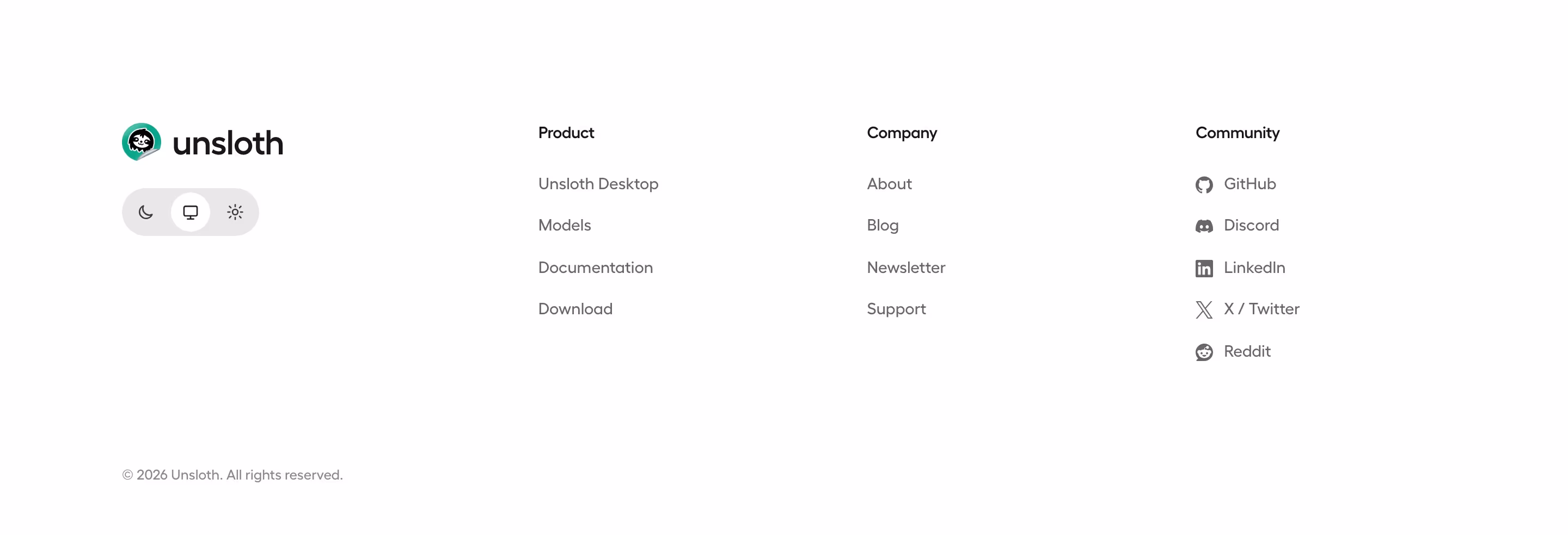 Unsloth footer design — Engineering & Infrastructure