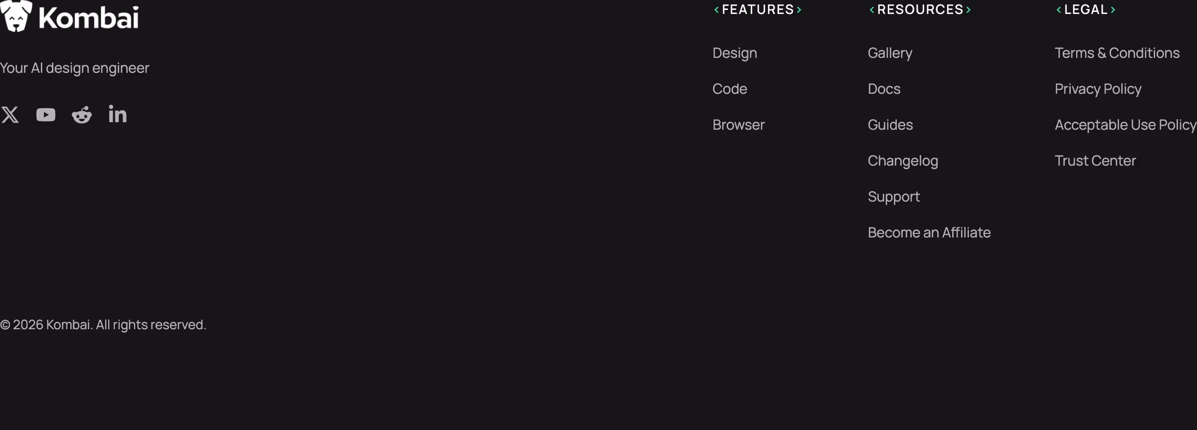 Kombai footer design — Engineering & Infrastructure