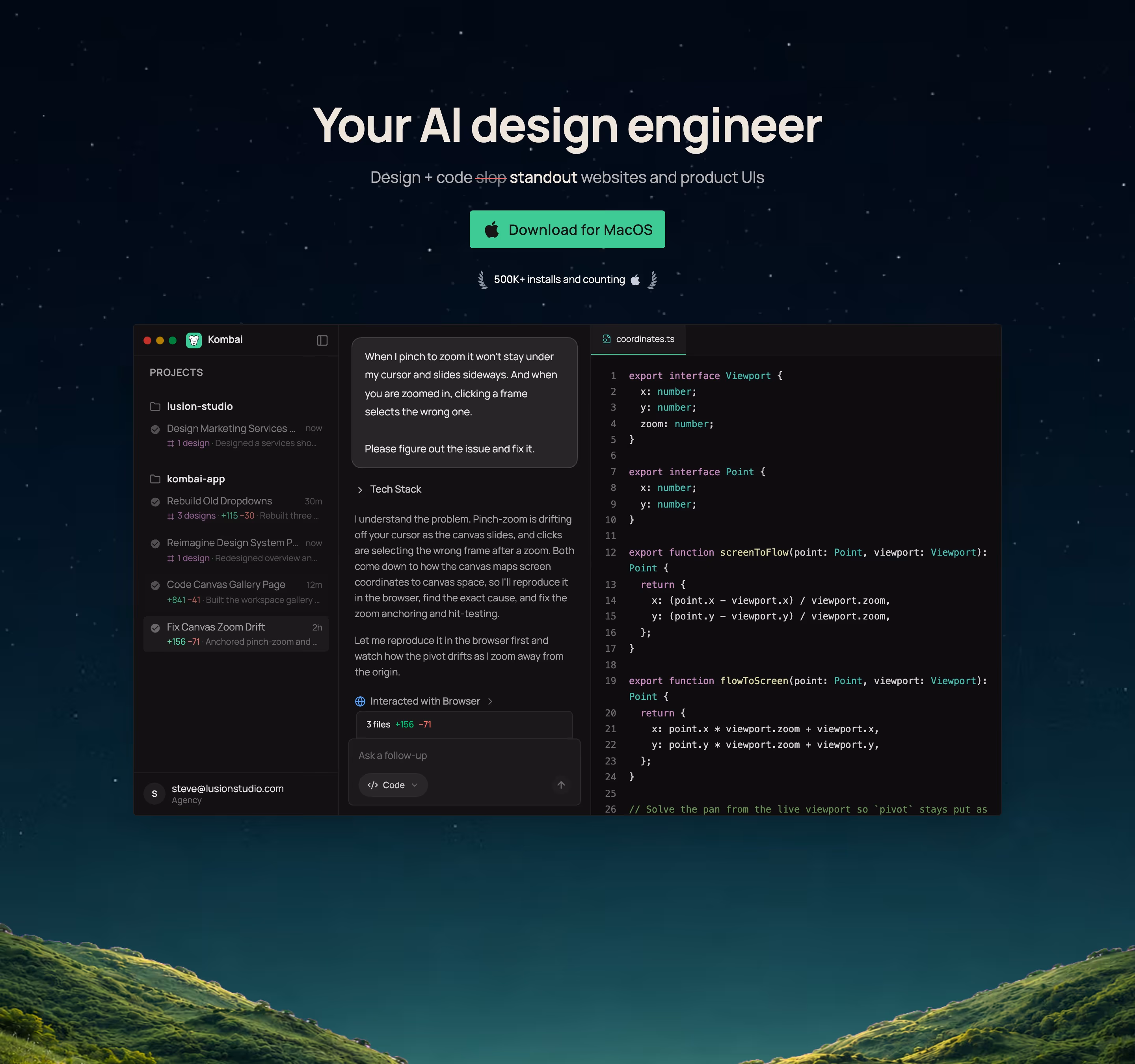 Kombai hero design — Engineering & Infrastructure