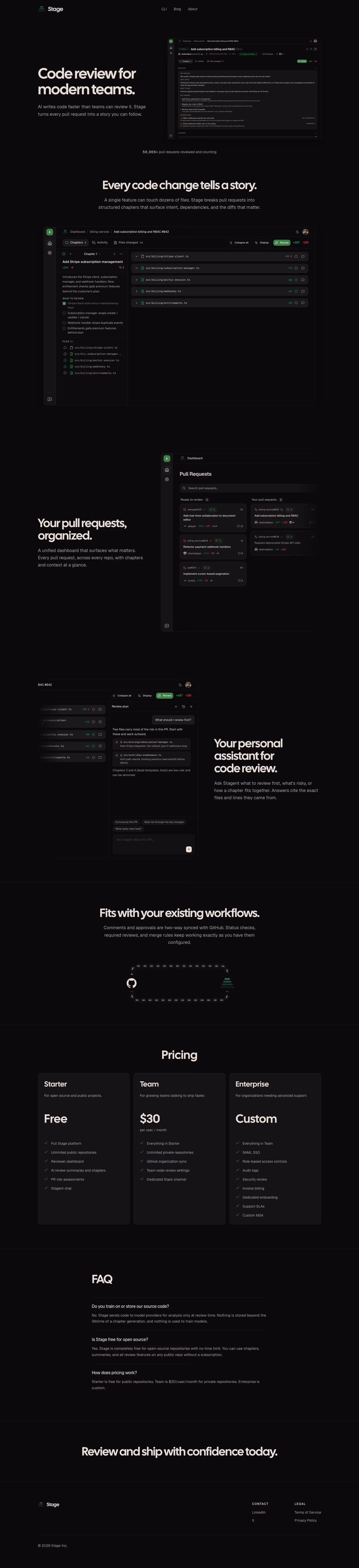 Stagereview landing page design — Engineering & Infrastructure