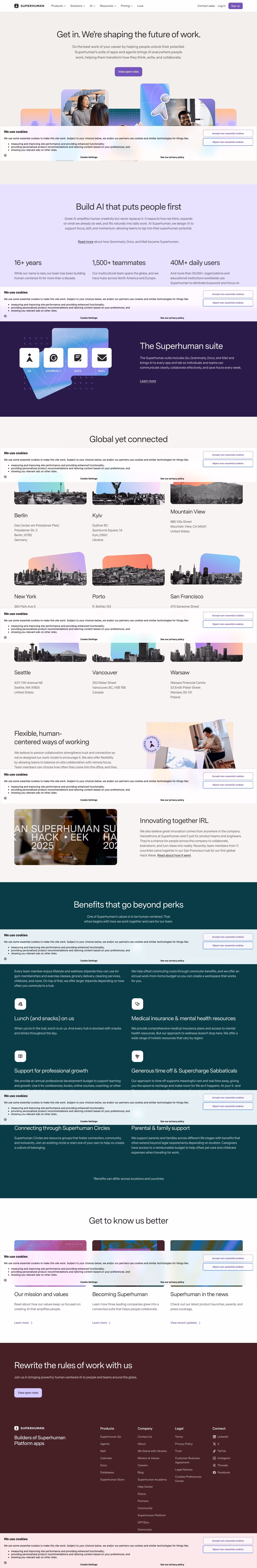 Coda Careers pages section design