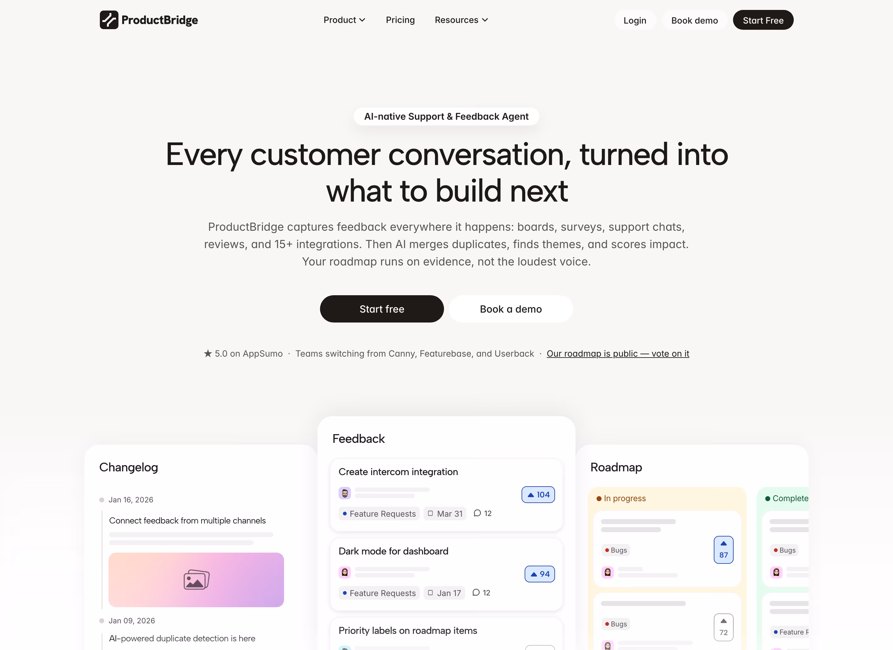 Productbridge hero design — Sales & Support