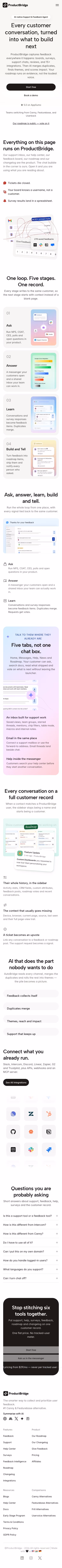 Productbridge mobile design — Sales & Support