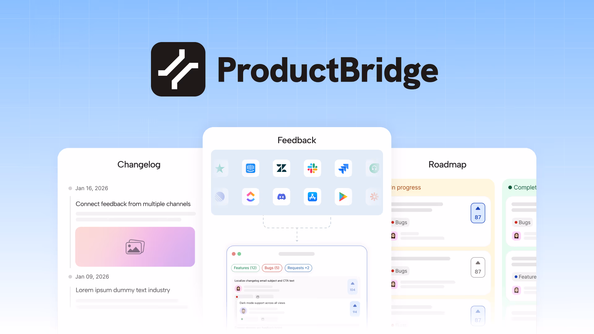 Productbridge og image design — Sales & Support