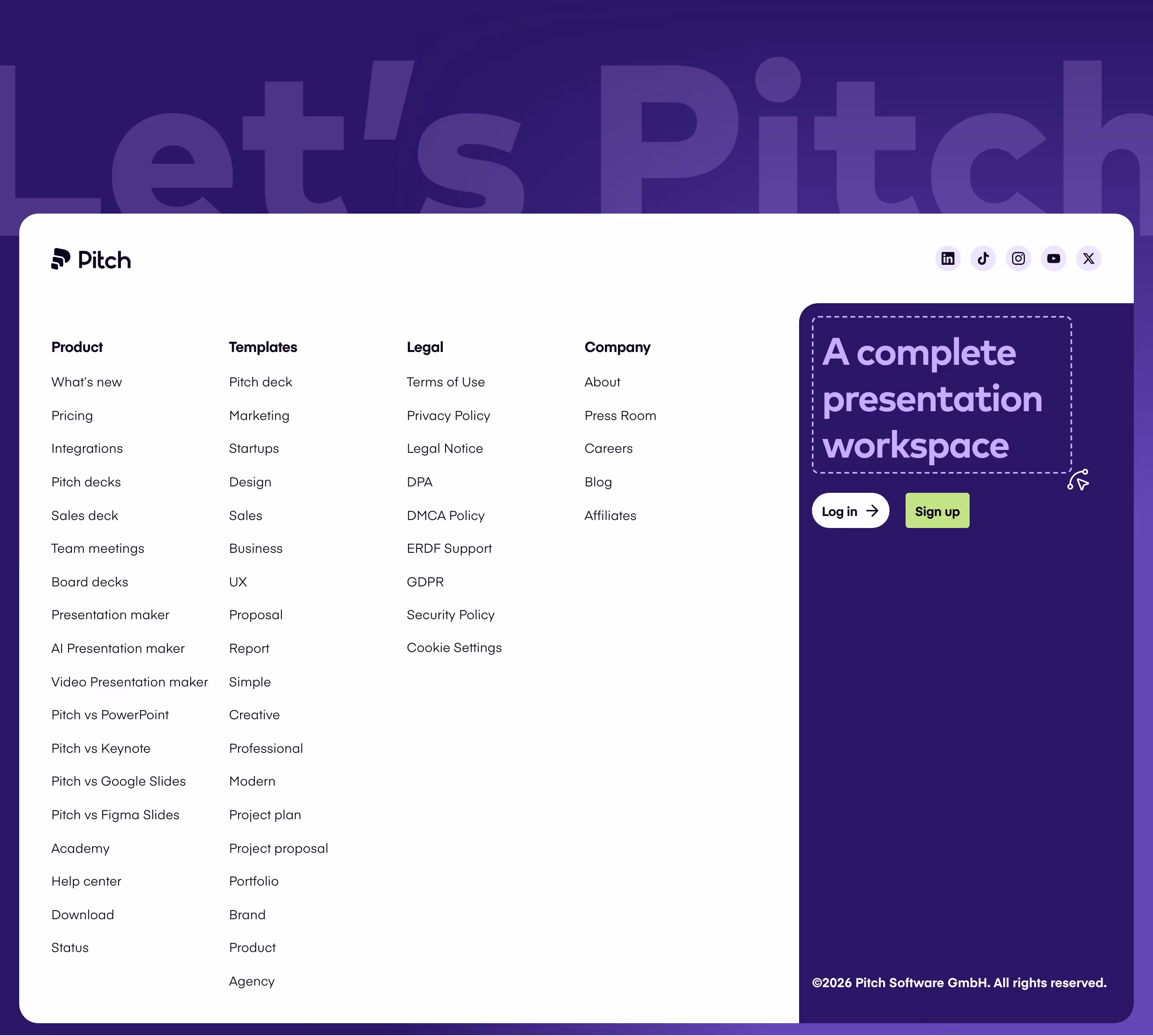 Pitch footer design — Productivity & Collaboration