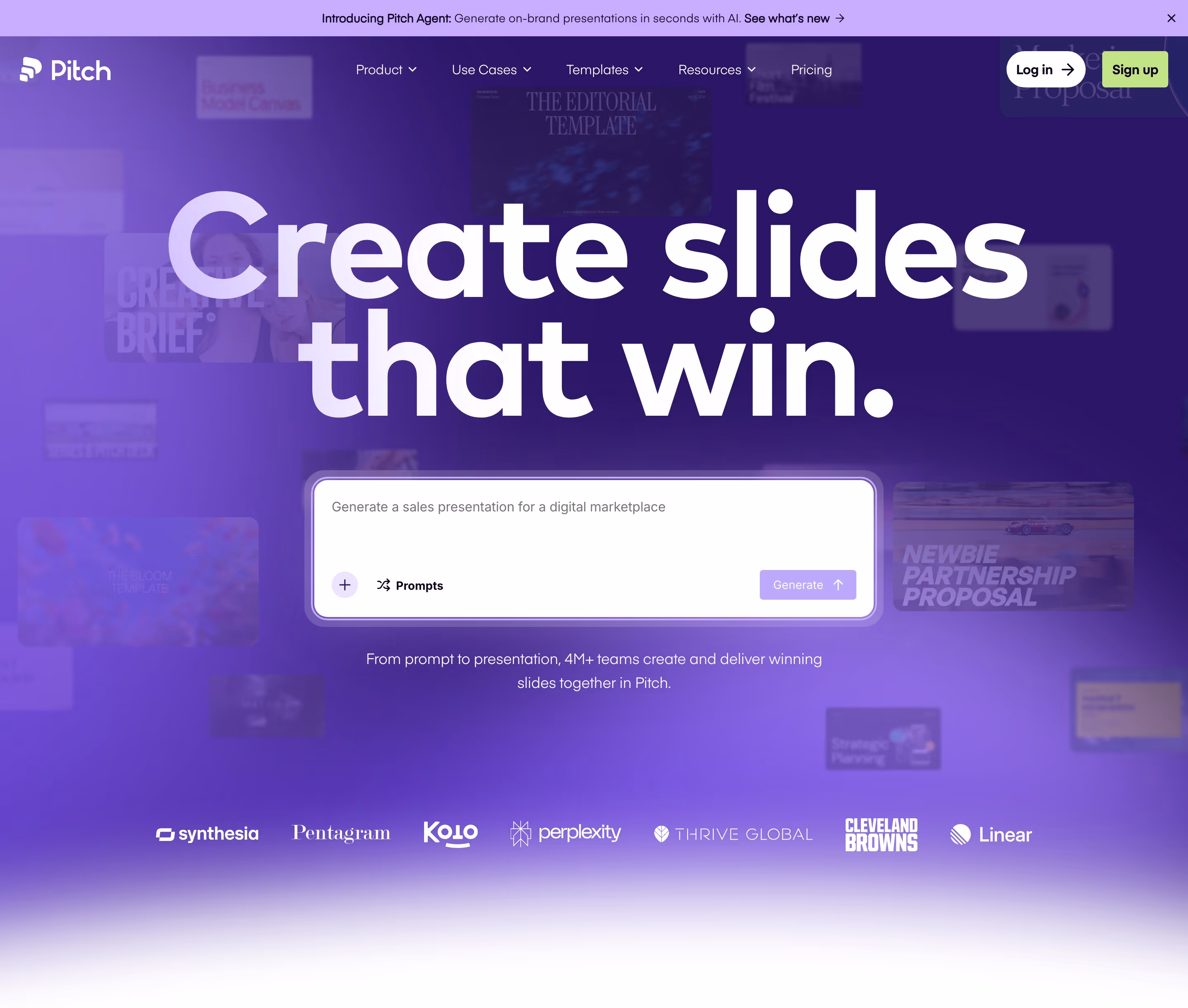 Pitch hero design — Productivity & Collaboration