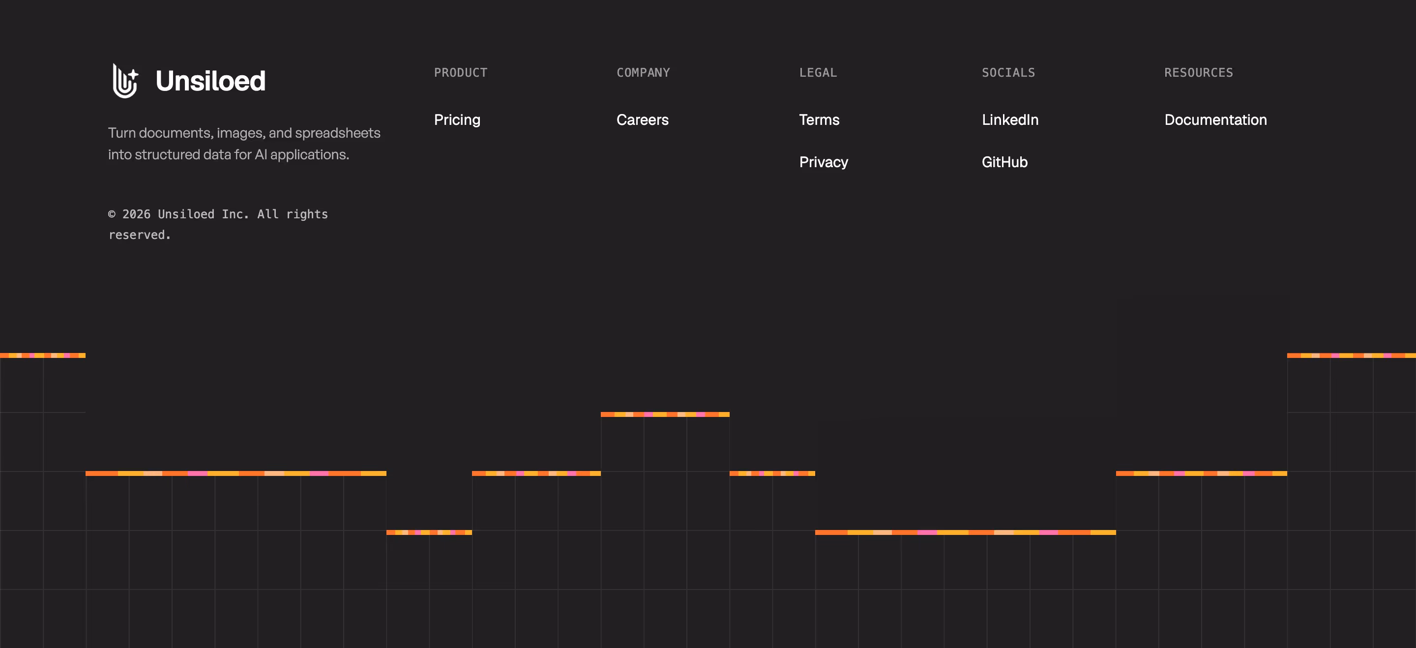 Unsiloed footer design — Engineering & Infrastructure