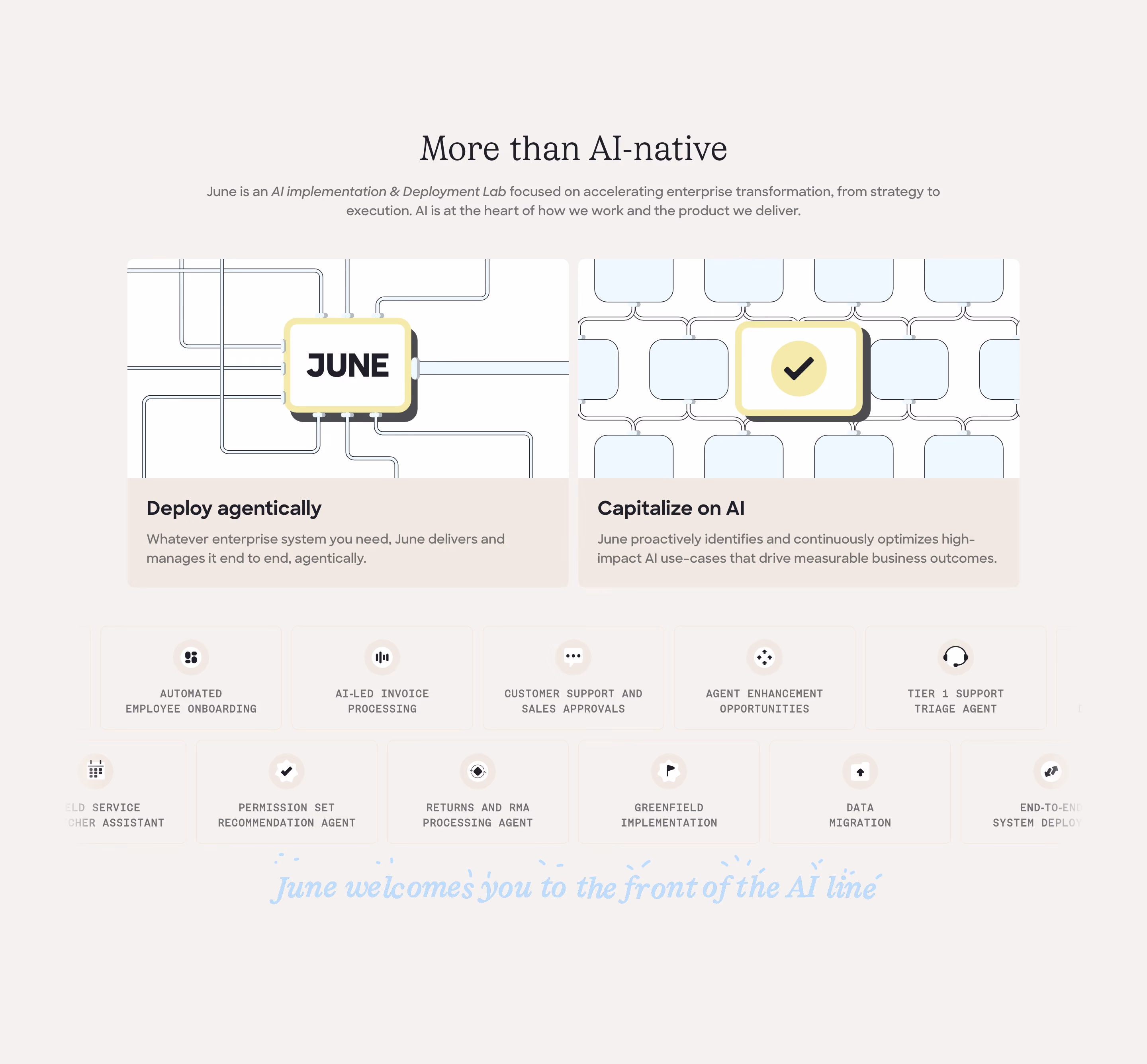 June AI Features section design