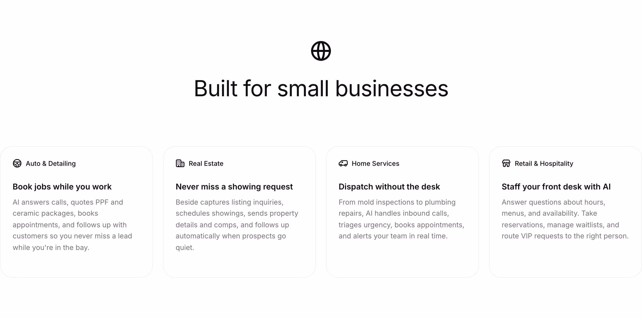 Beside feature design — Sales & Support