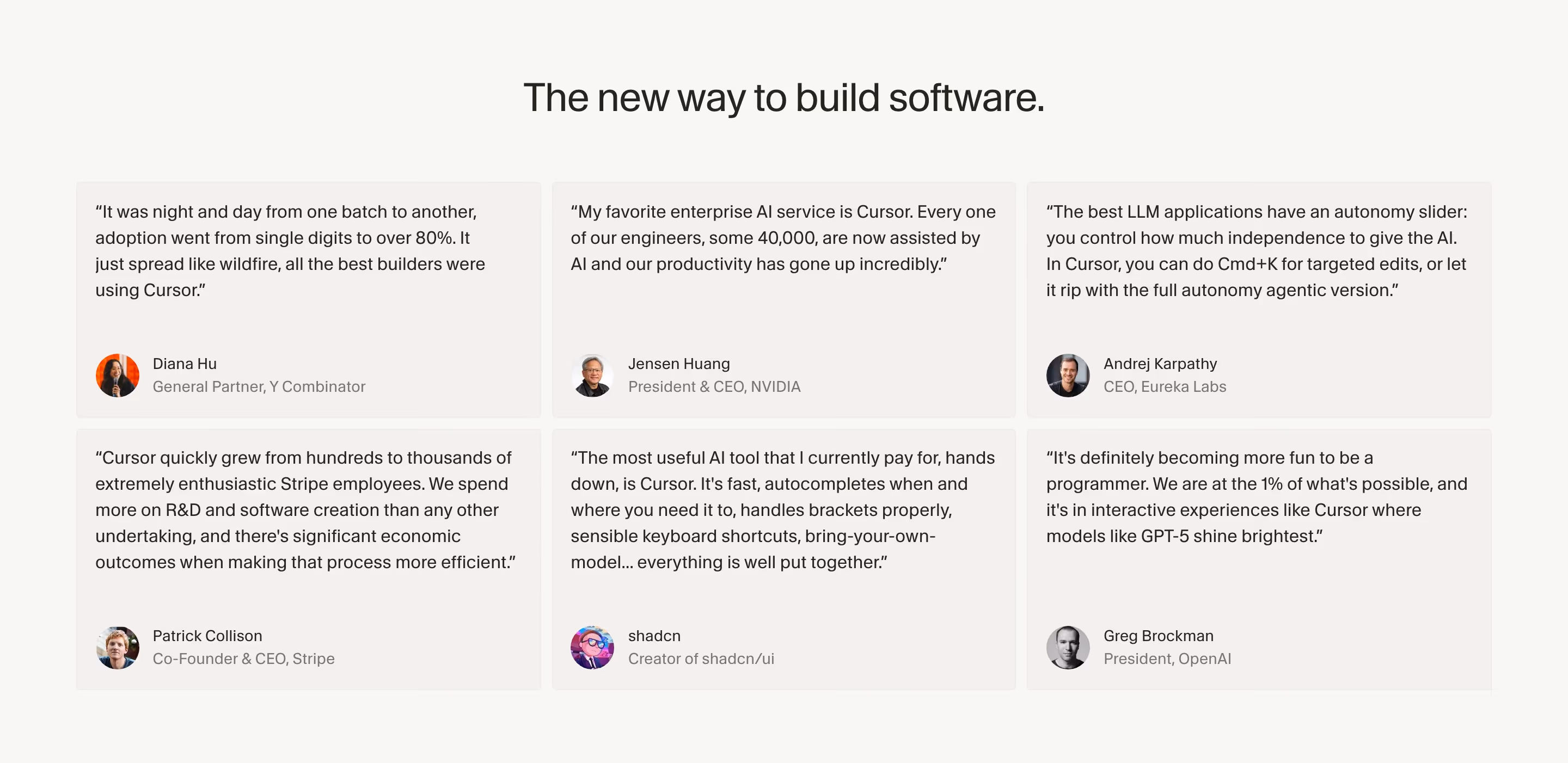 Cursor testimonials — Engineering & Infrastructure