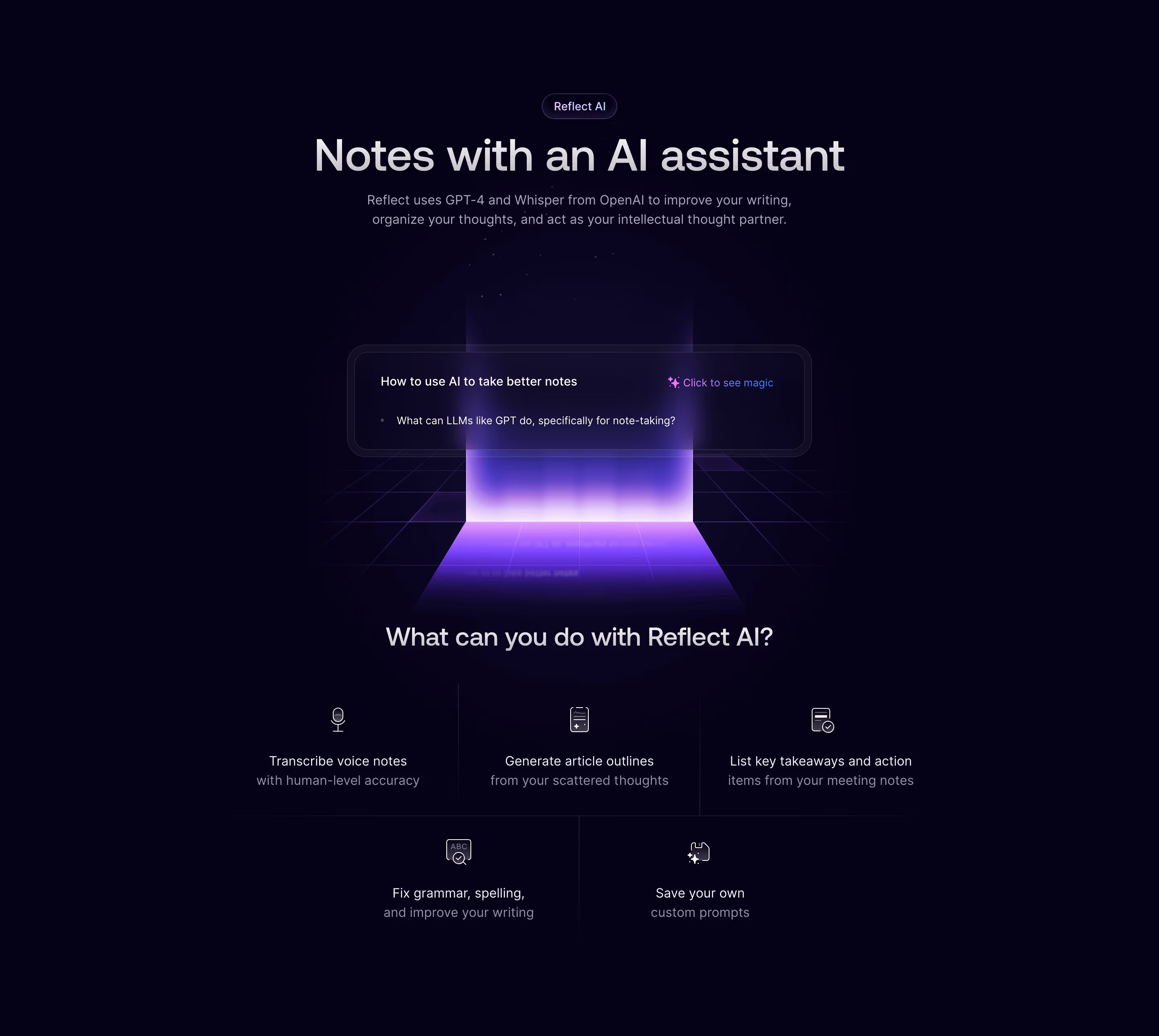 Reflect feature design — Productivity & Collaboration