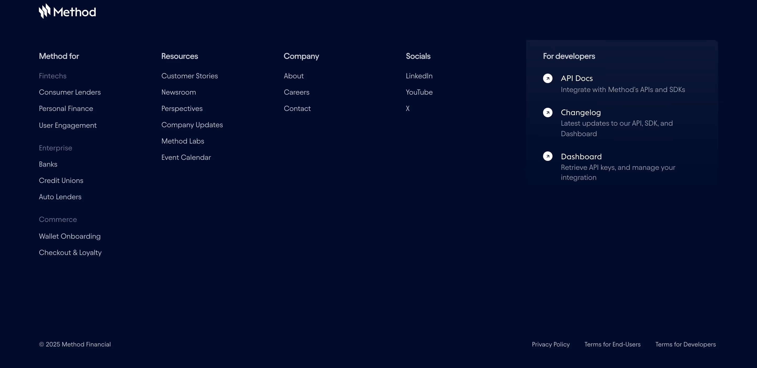 Methodfi footer design — Finance & Commerce
