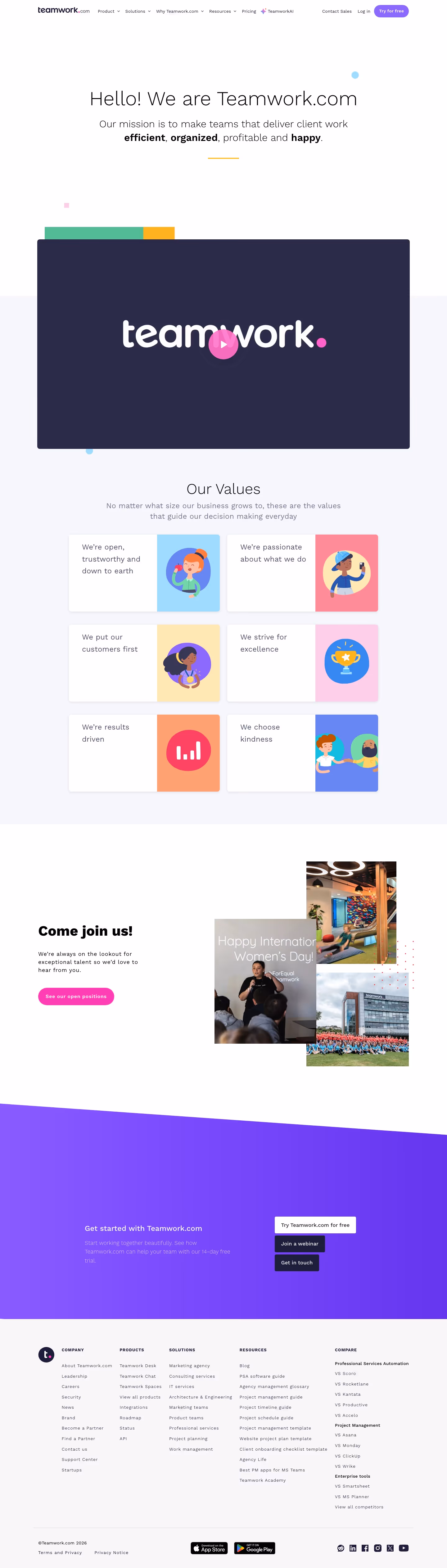 Teamwork about us design — Productivity & Collaboration
