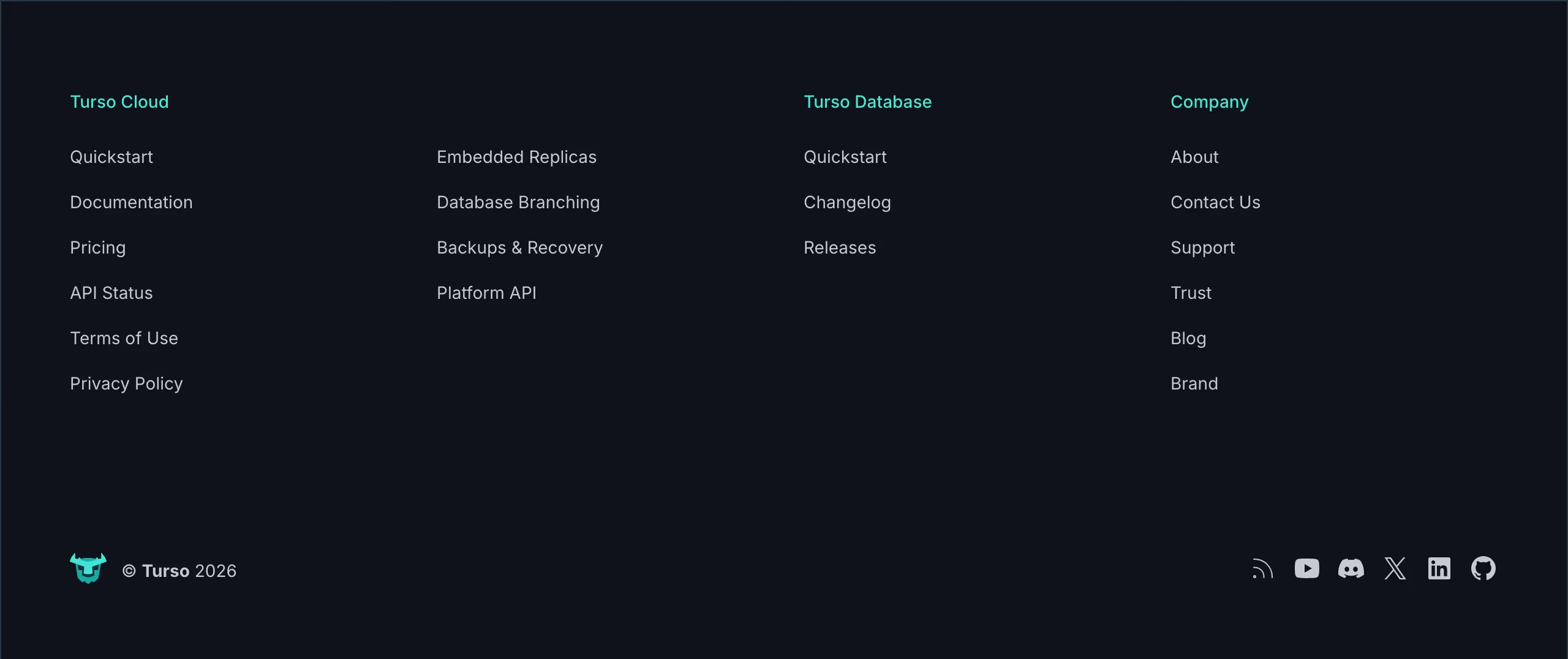 Turso footer design — Engineering & Infrastructure