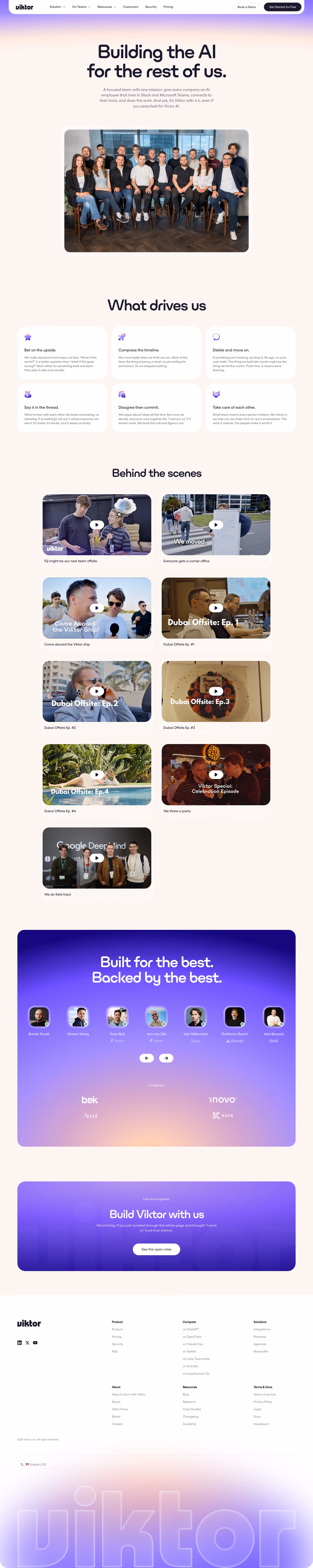 Viktor about us design — Productivity & Collaboration
