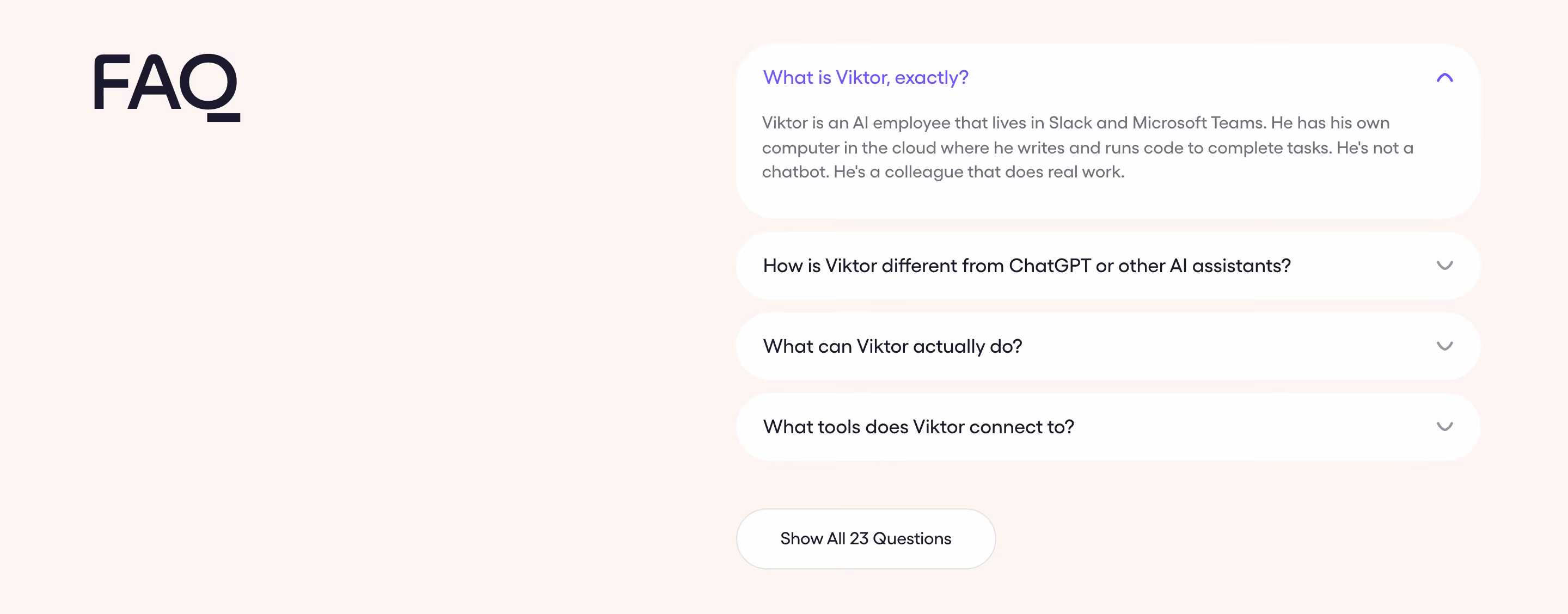 Viktor faq design — Productivity & Collaboration