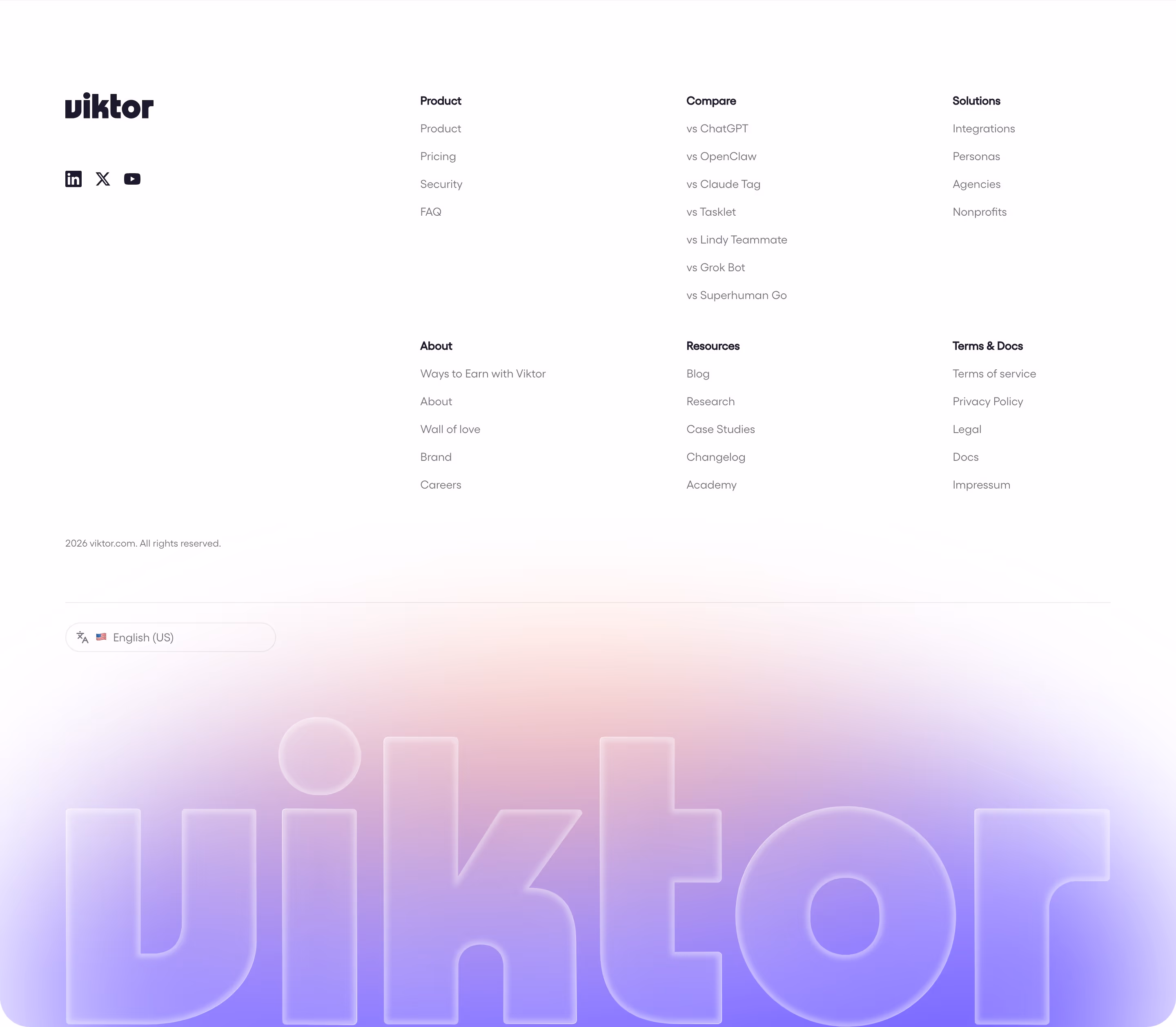 Viktor footer design — Productivity & Collaboration